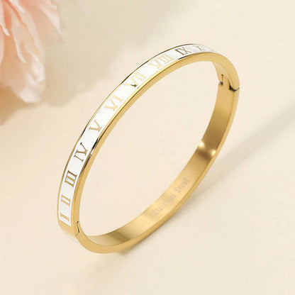 Virginia Roman Numeral Hinged Bangle Bracelet