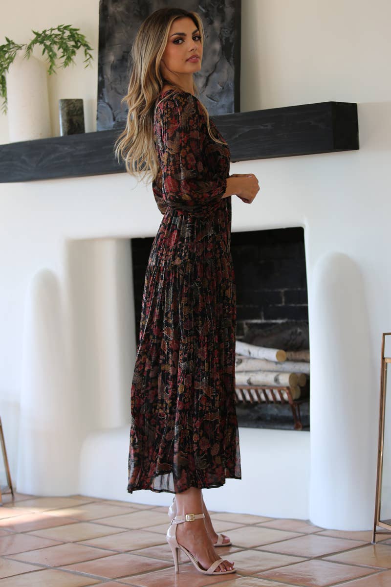 Teresa Floral Bird Maxi Dress