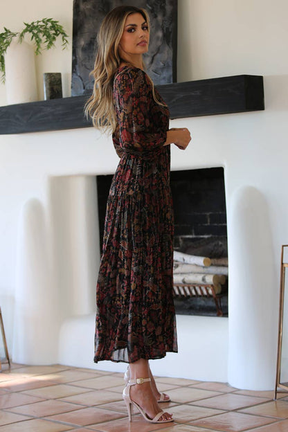 Teresa Floral Bird Maxi Dress