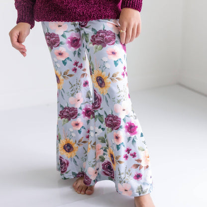 Girls Plum Floral Pant Set