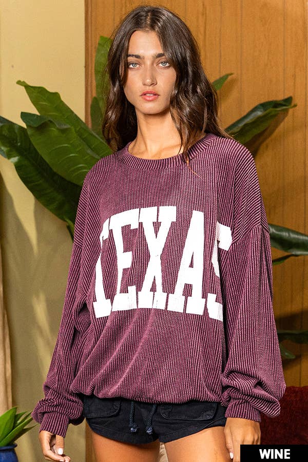 Romney Oversized Ribbed Texas Sweatshirt