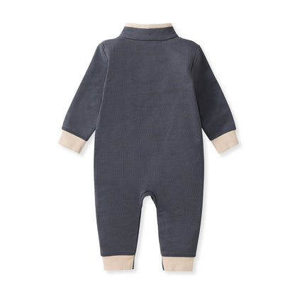 Baby Boys Burt's Bees Quarterzip Blue Jumper
