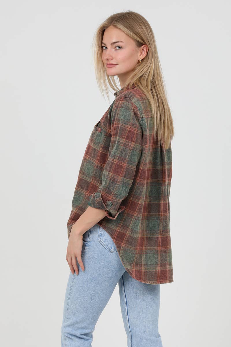 Carmen Plaid Flannel Buttdown