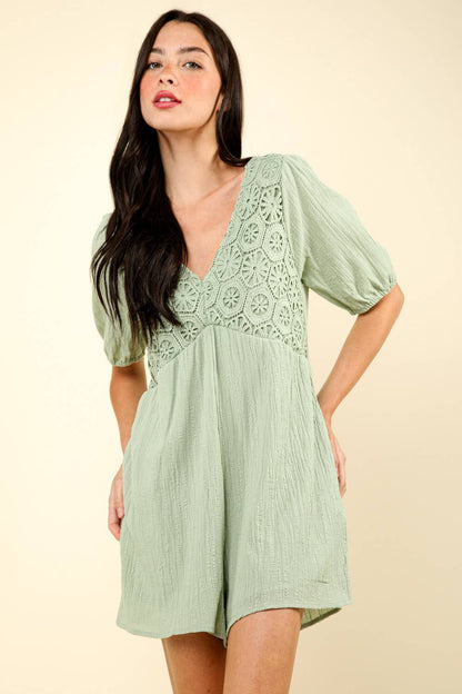Casselberry Muslin Lace Romper