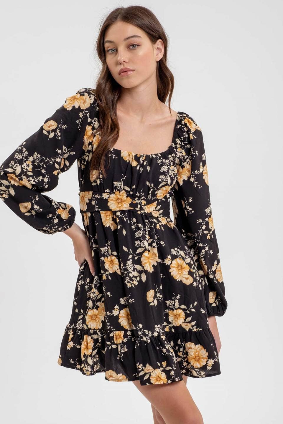 Carlin Floral Longsleeve Babydoll Dress