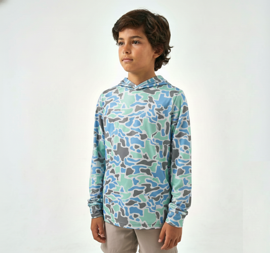 Youth Boys Salt Water Soul Texas Coastal Camo Hoodie
