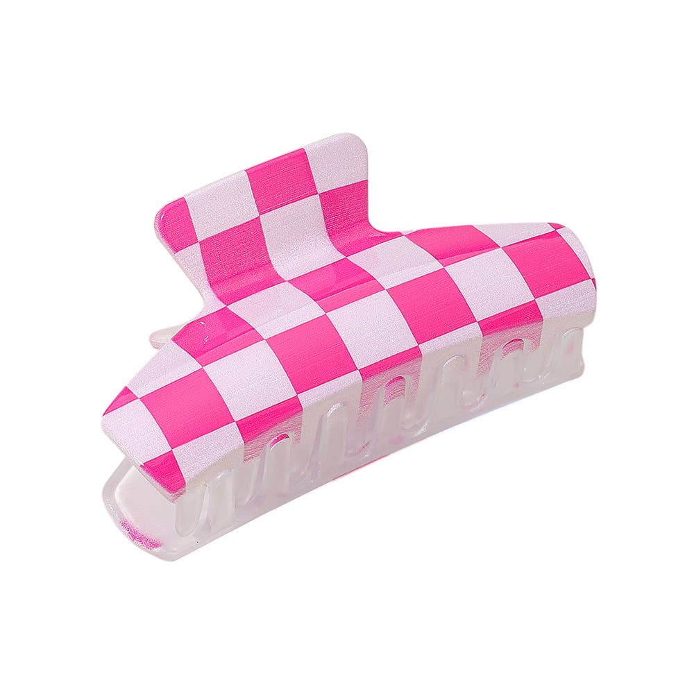 Checkered Hair Claw Clip