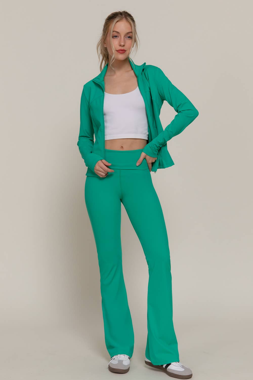 Garnet Fold-over Flare Leggings