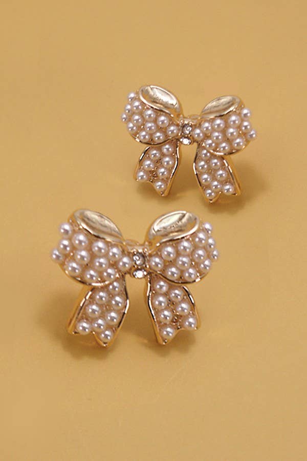 Constance Pearl Bow Earrings
