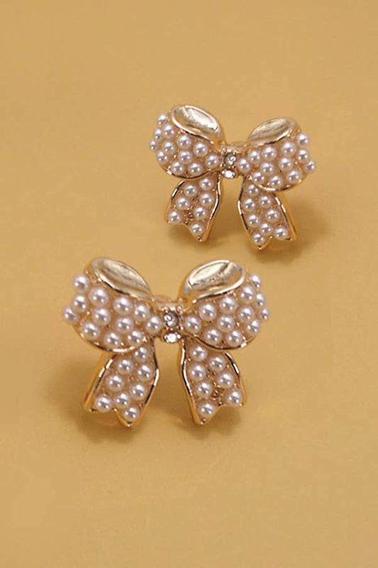 Constance Pearl Bow Earrings