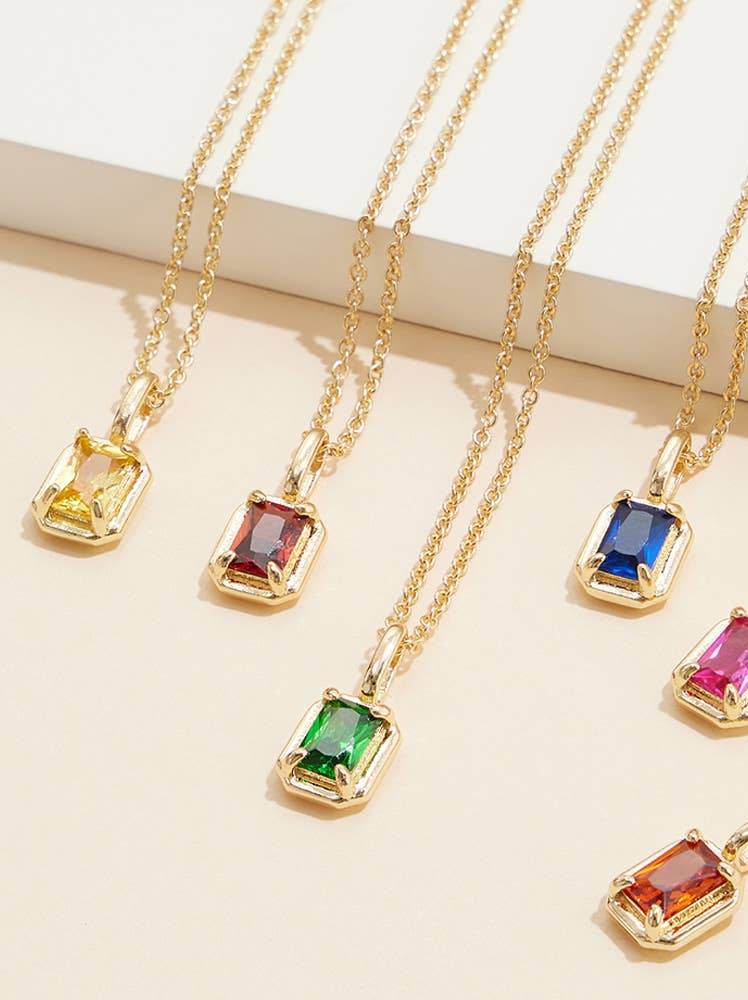 Cameron Birthstone Pendant Necklace