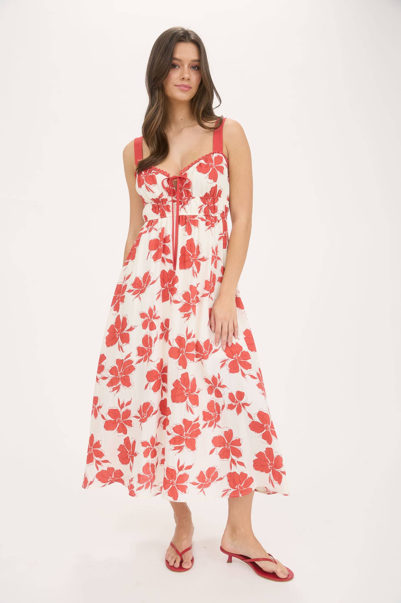 Colette Sweetheart Floral Red Dress