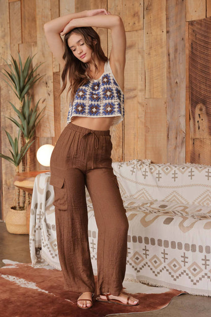 Shylo Crinkle Cargo Pant Set