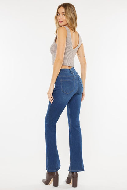 Petite Kancan Button-Fly Bootcut Jeans