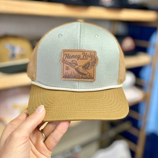 Mens Honey Hole Trucker Duck Rope Trucker Hat