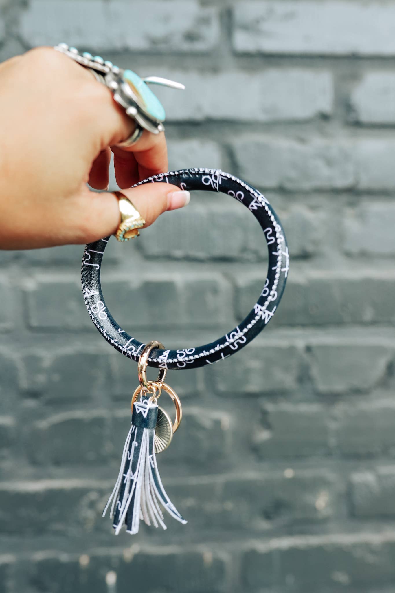 Bangle Bracelet Keyring With Tassel