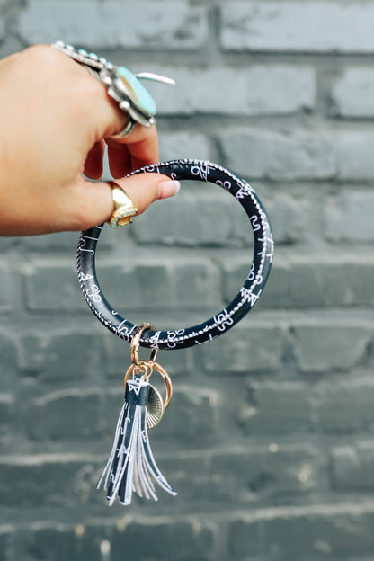 Bangle Bracelet Keyring With Tassel