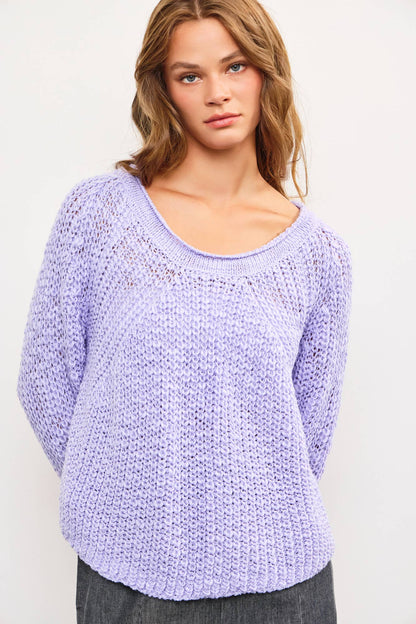 Nova Chunky Raglan Lavendar Sweater