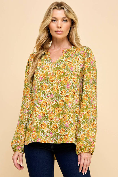 Granada Floral V-Neck Blouse