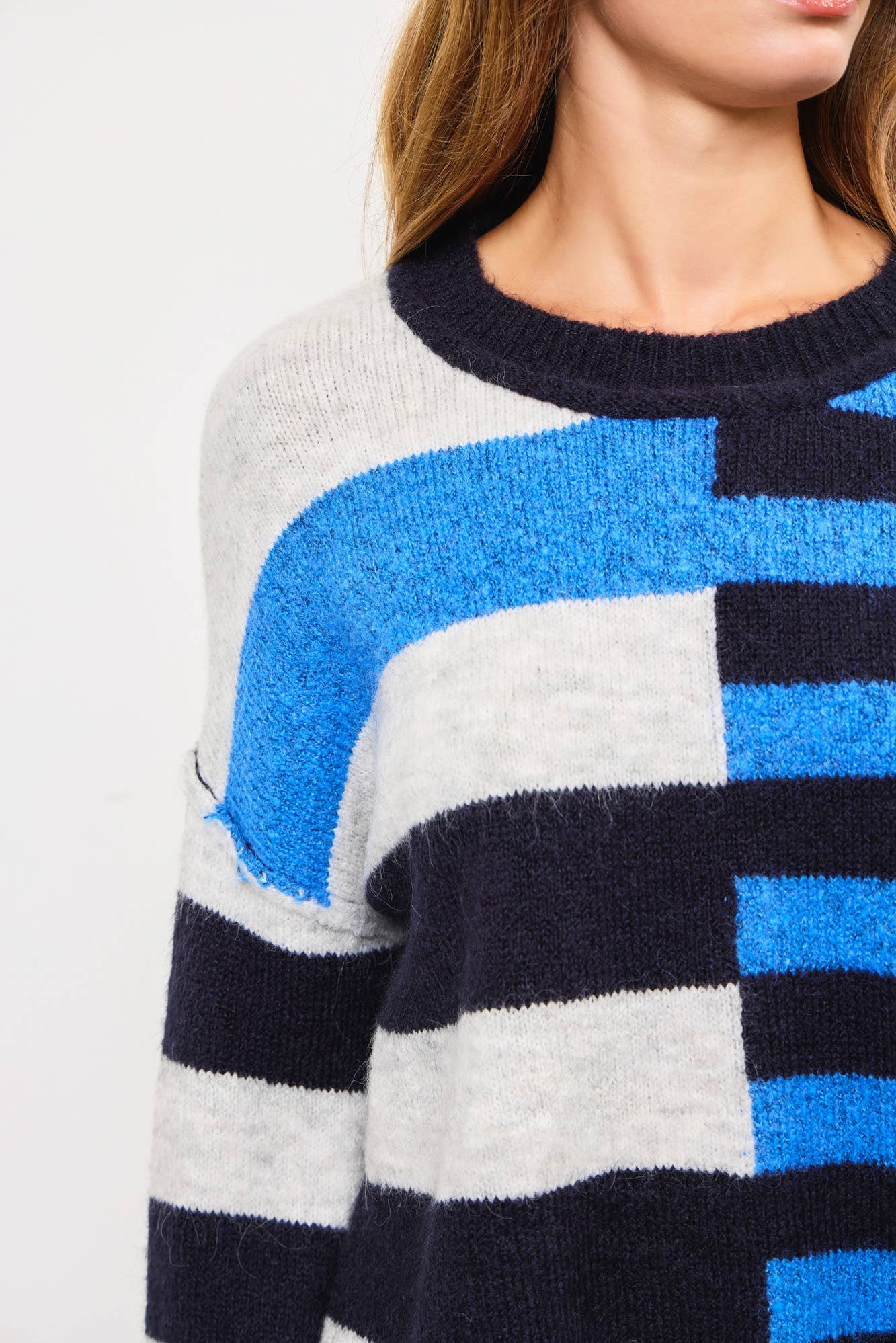 Astrid Black & Royal Stripe Knit Sweater