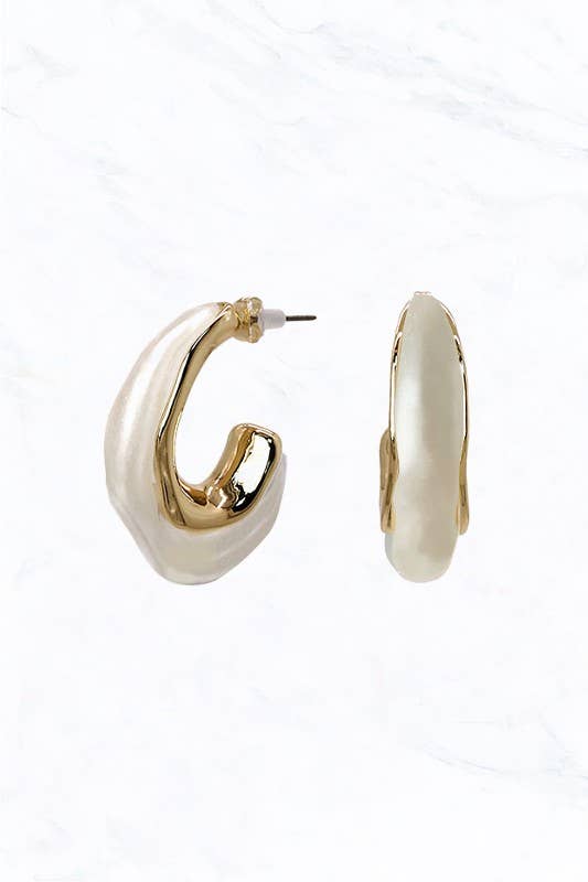 Rosalind Organic Pearl Hoop