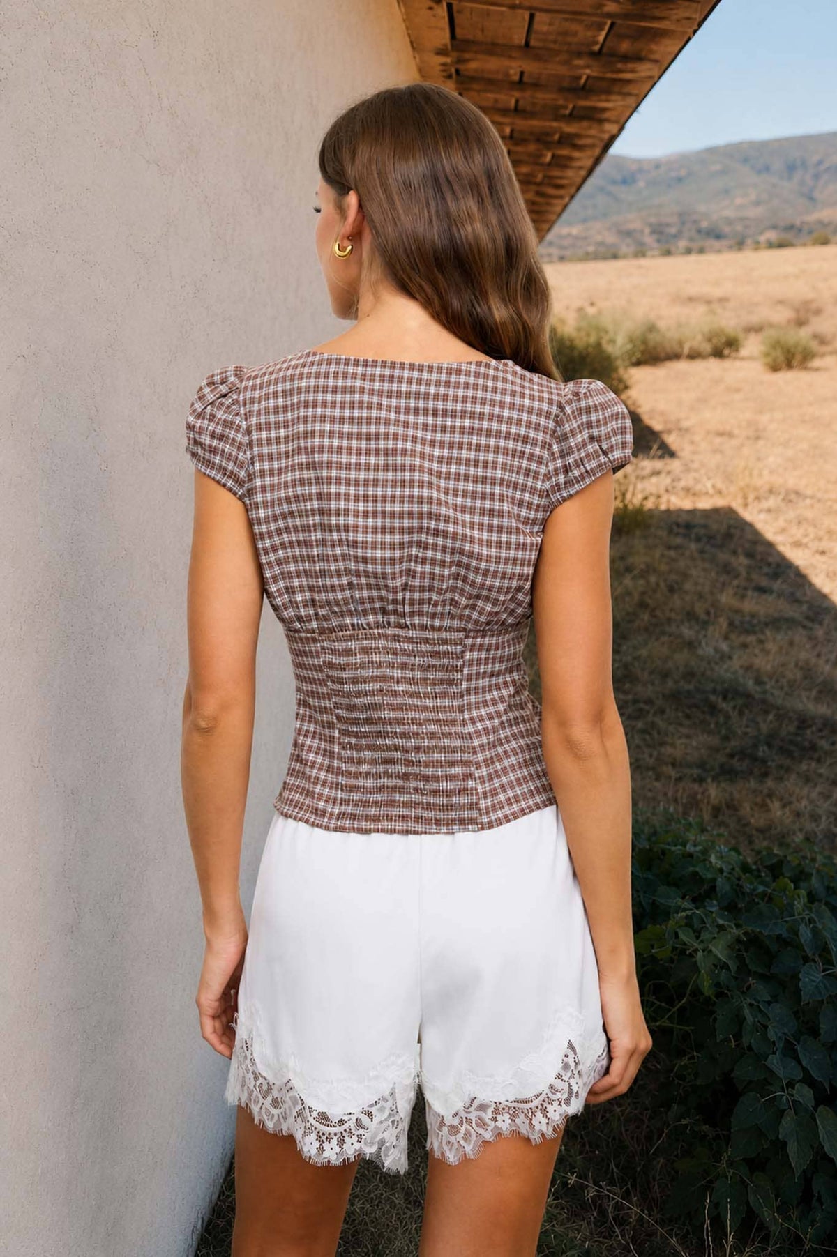 Luna Plaid Cap Sleeve Top