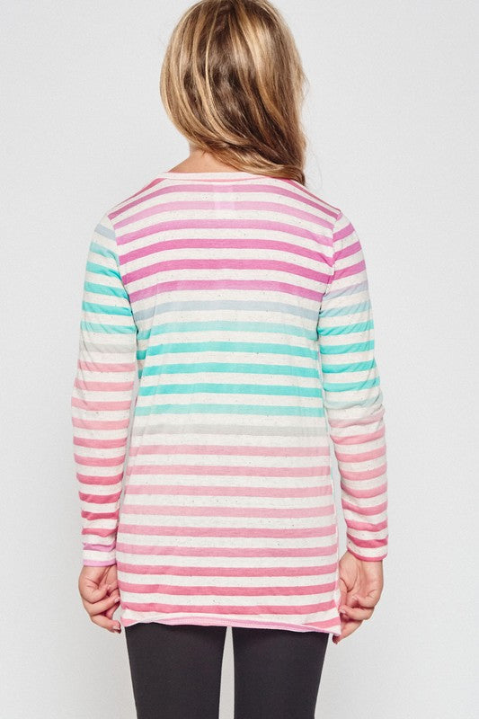 Girls Bright Striped Twist Tunic