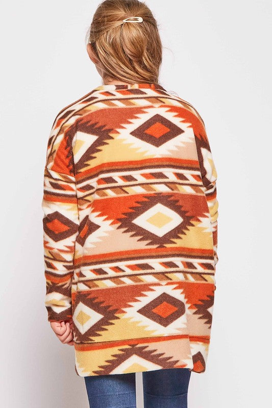 **SALE!** Girls Southwestern Fleece Cardigan