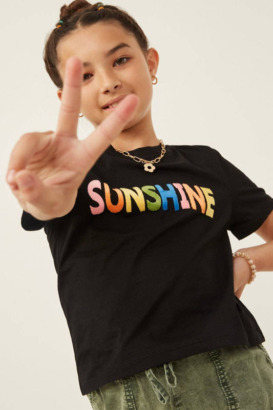 Girls Sunshine Flocked Tee
