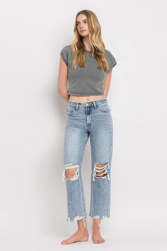 Melody Vervet Straight Distressed Jeans