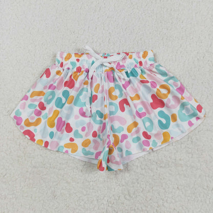 Girls Butterfly Printed Multi Leopard Shorts