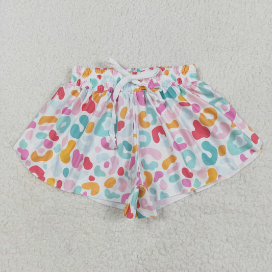 Girls Butterfly Printed Multi Leopard Shorts