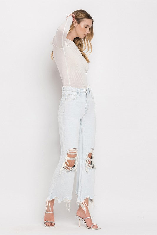 Leslie Vervet Ultra Light Wash Crop Flares