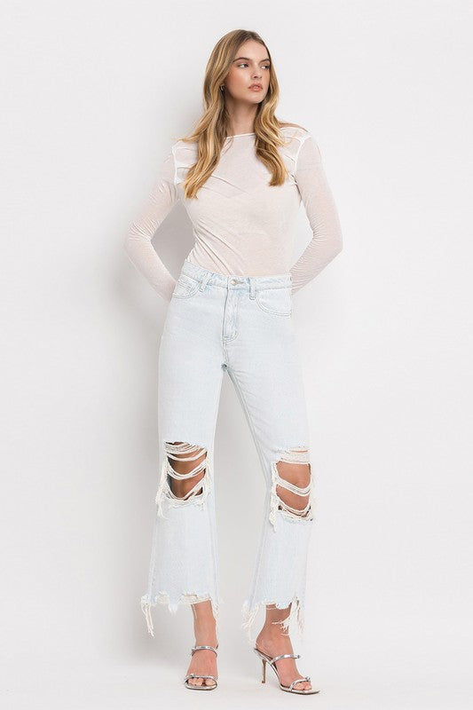 Leslie Vervet Ultra Light Wash Crop Flares