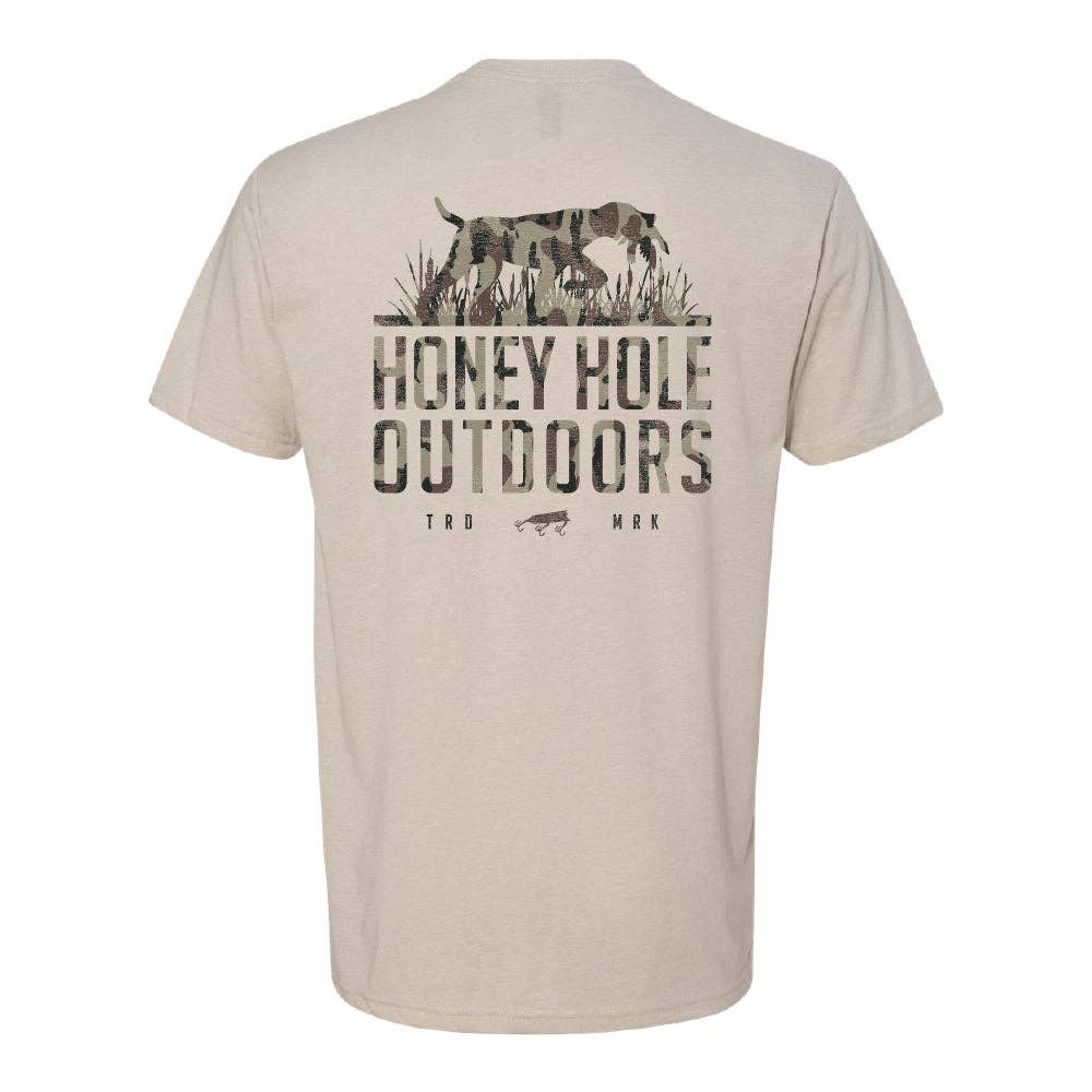 Mens Honey Hole Camo Dog Tee