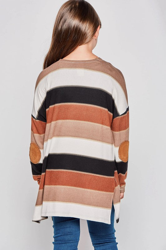 **SALE!** Girls Striped Knit Cardigan