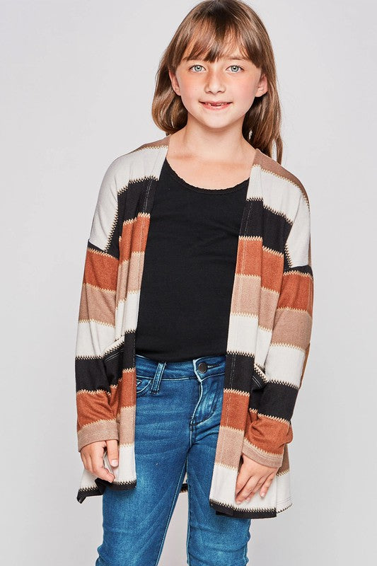 **SALE!** Girls Striped Knit Cardigan