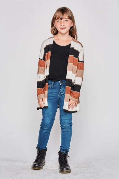 **SALE!** Girls Striped Knit Cardigan