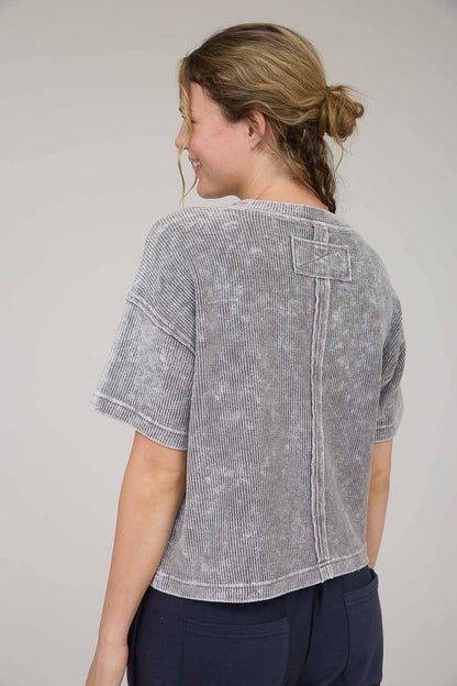 Raquel Mineral Ribbed Pocket Tee