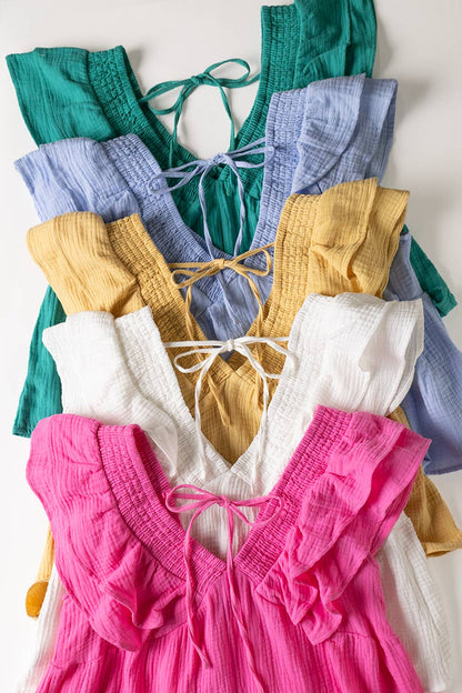 Kylie Ruffle V-neck Top