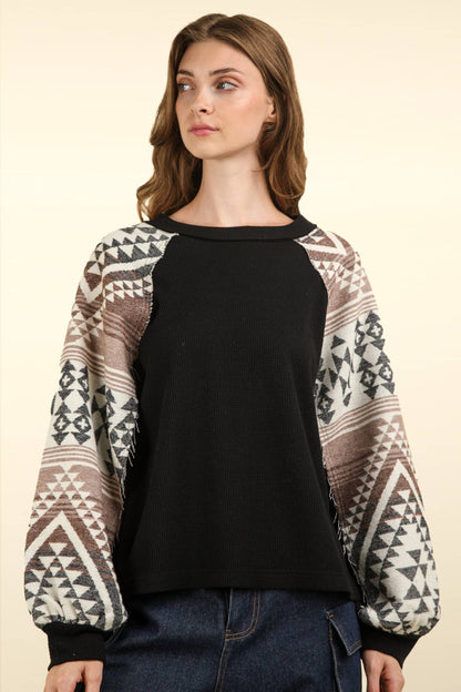 Montrouge Southwestern Sleeve Oversized Top