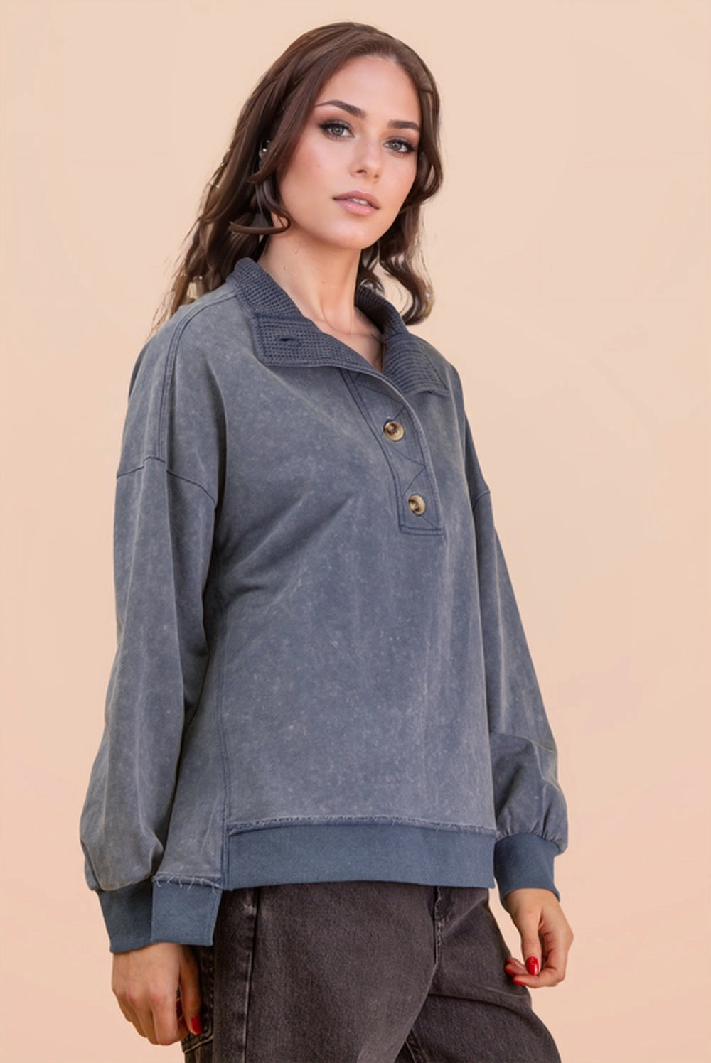Runa Mineral Button Top