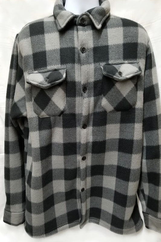 Men's Fleece Plaid Sherpa-lined Buttondown