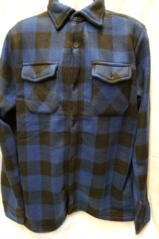 Men's Fleece Plaid Sherpa-lined Buttondown