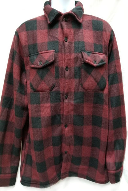 Men's Fleece Plaid Sherpa-lined Buttondown