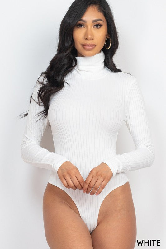 Turtleneck Ribbed Longsleeve Bodysuit