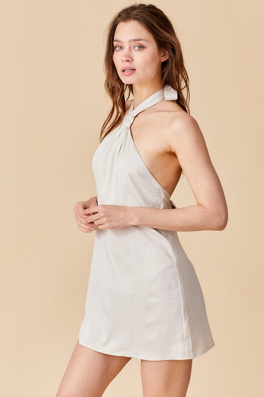 Clementine Woven Halter Dress