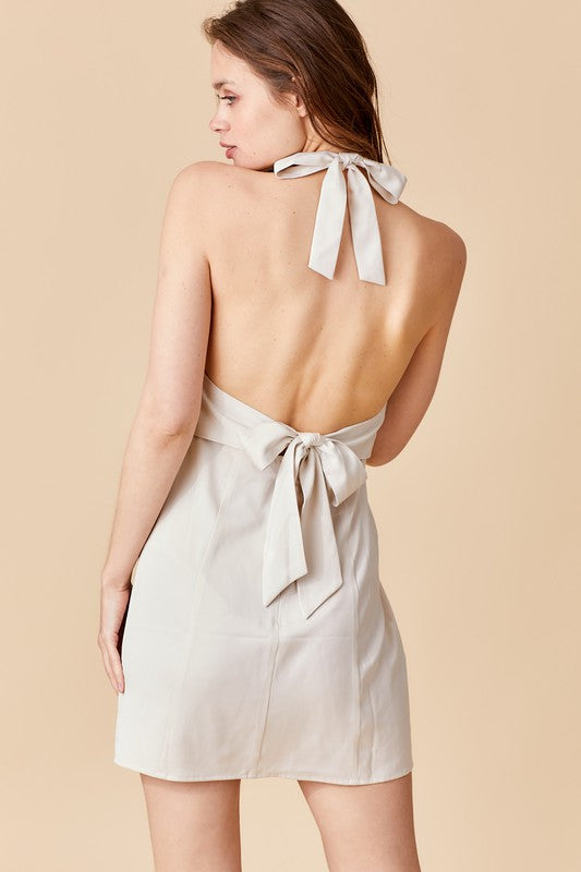 Clementine Woven Halter Dress