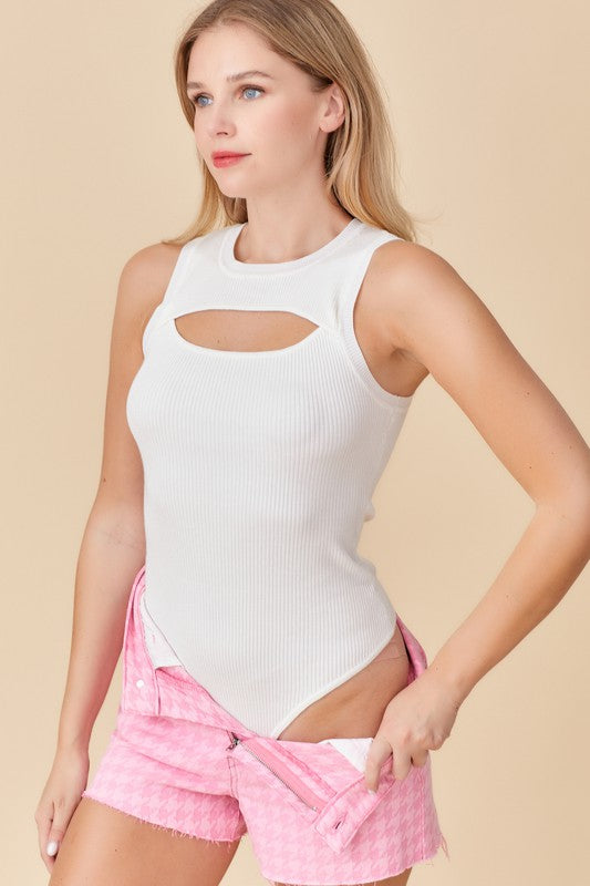 Octavia Cut-out Knit Tank Bodysuit