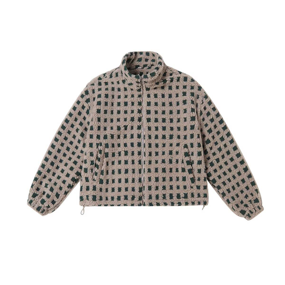 Holly Grid Sherpa Oatmeal Jacket